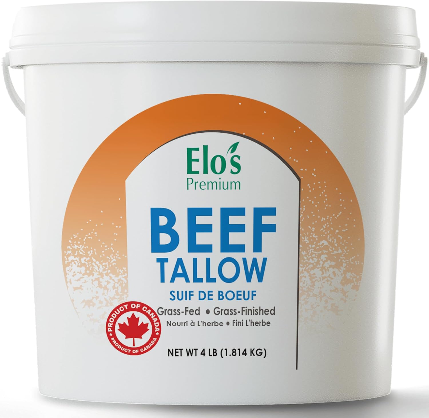 Detalle de Elo's Premium Beef Tallow, 4 lb Grass-Fed Rendered Fat for Cooking