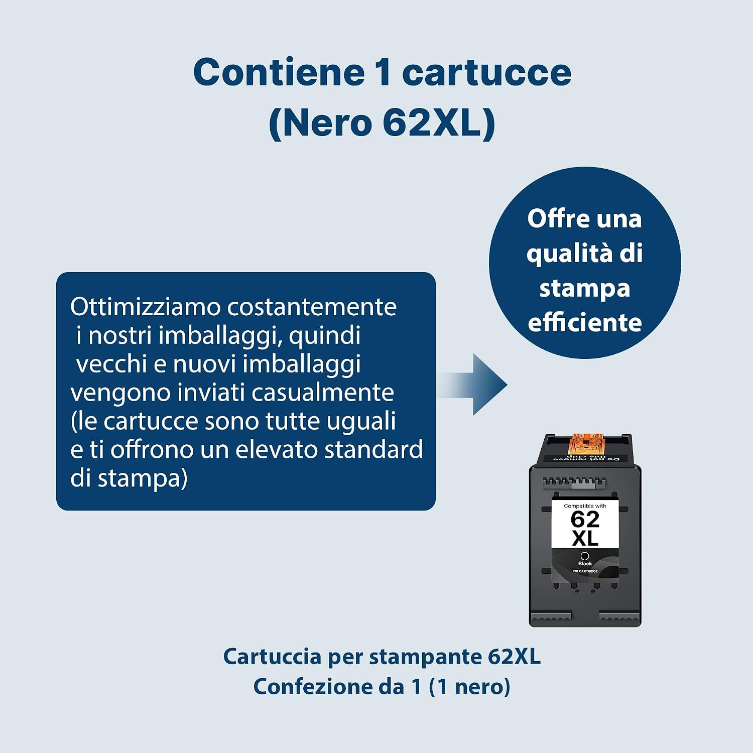 Thumbnail 5 de Cartuccia 62 XL Nero compatibile per HP 630 pagine
