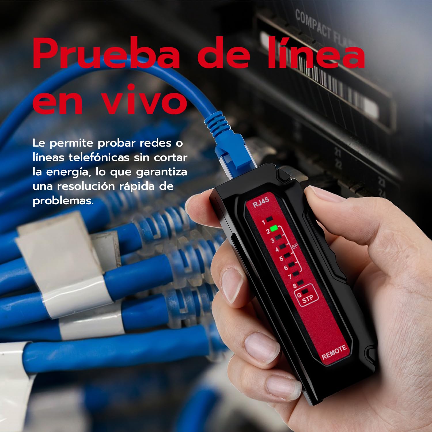 Detalle de Mcbazel Tester para Cables RJ11 RJ45 60V
