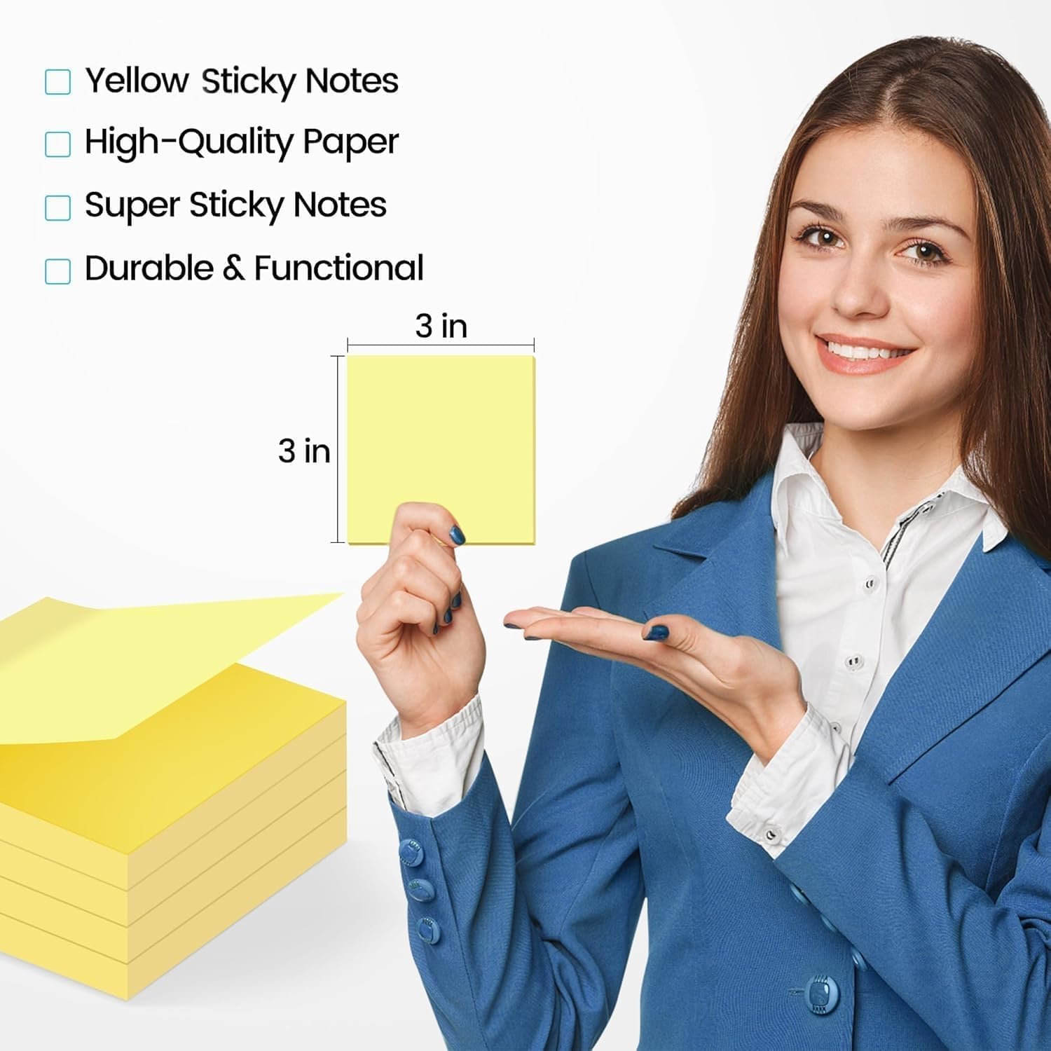 Thumbnail 1 de YEECOK Haftnotizen 76 x 76 mm, gelbe Post-its (16 Blöcke à 75 Blatt, 1.200 Blatt)