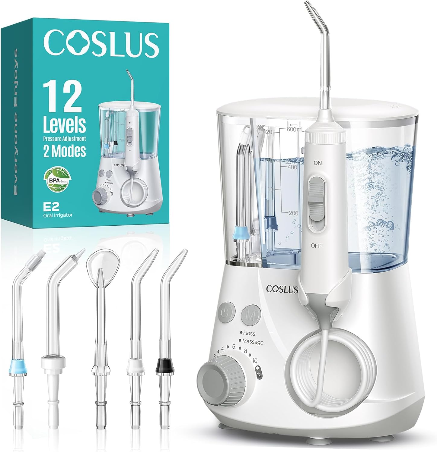 Detalle de COSLUS E2 Water Flosser 12 Pressure Settings