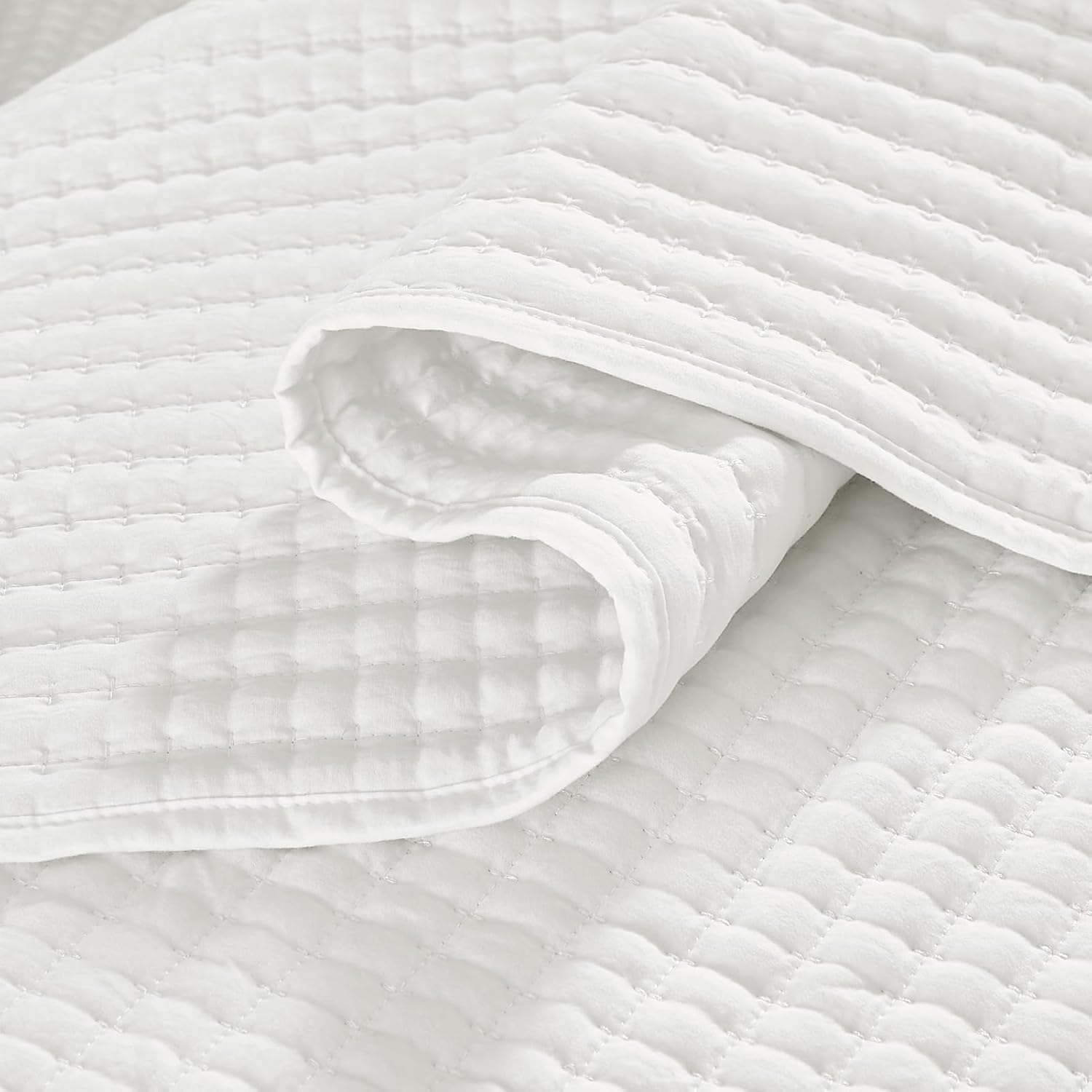 Thumbnail 3 de WRENSONGE White Quilt Set Queen Size - 3 Pieces Lightweight Coverlet, Soft & Breathable All-Season Bedding