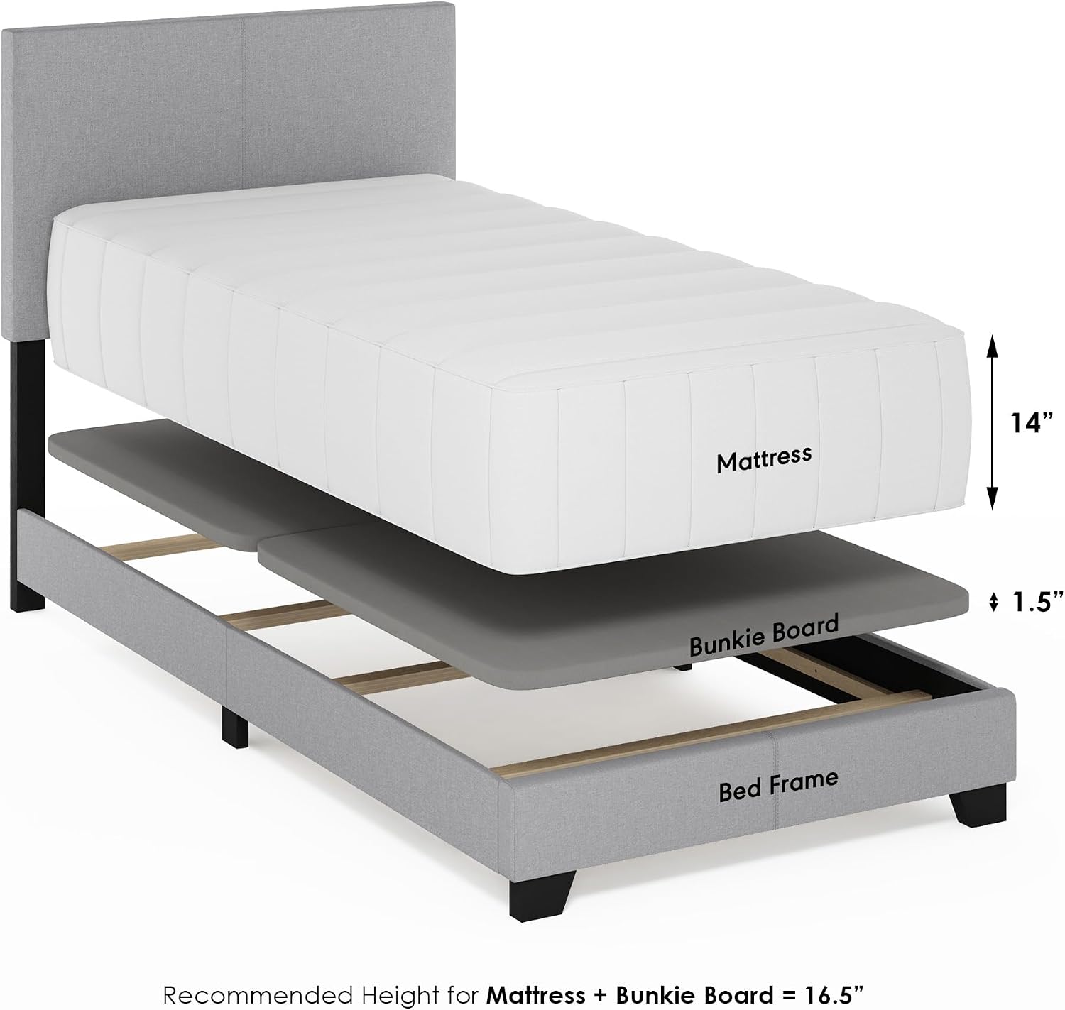 Thumbnail 3 de Furinno Twin XL Bed Frame