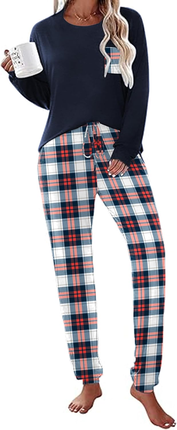Detalle de Ekouaer Women's Pajama Set, Polyester-Spandex Blend