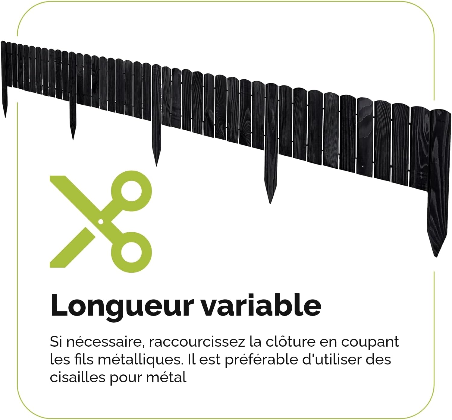 Thumbnail 3 de Garronda GD-0046 Bordure Jardin Exterieur 200 cm – Clôture/Palissade bois traité pour massifs et allées