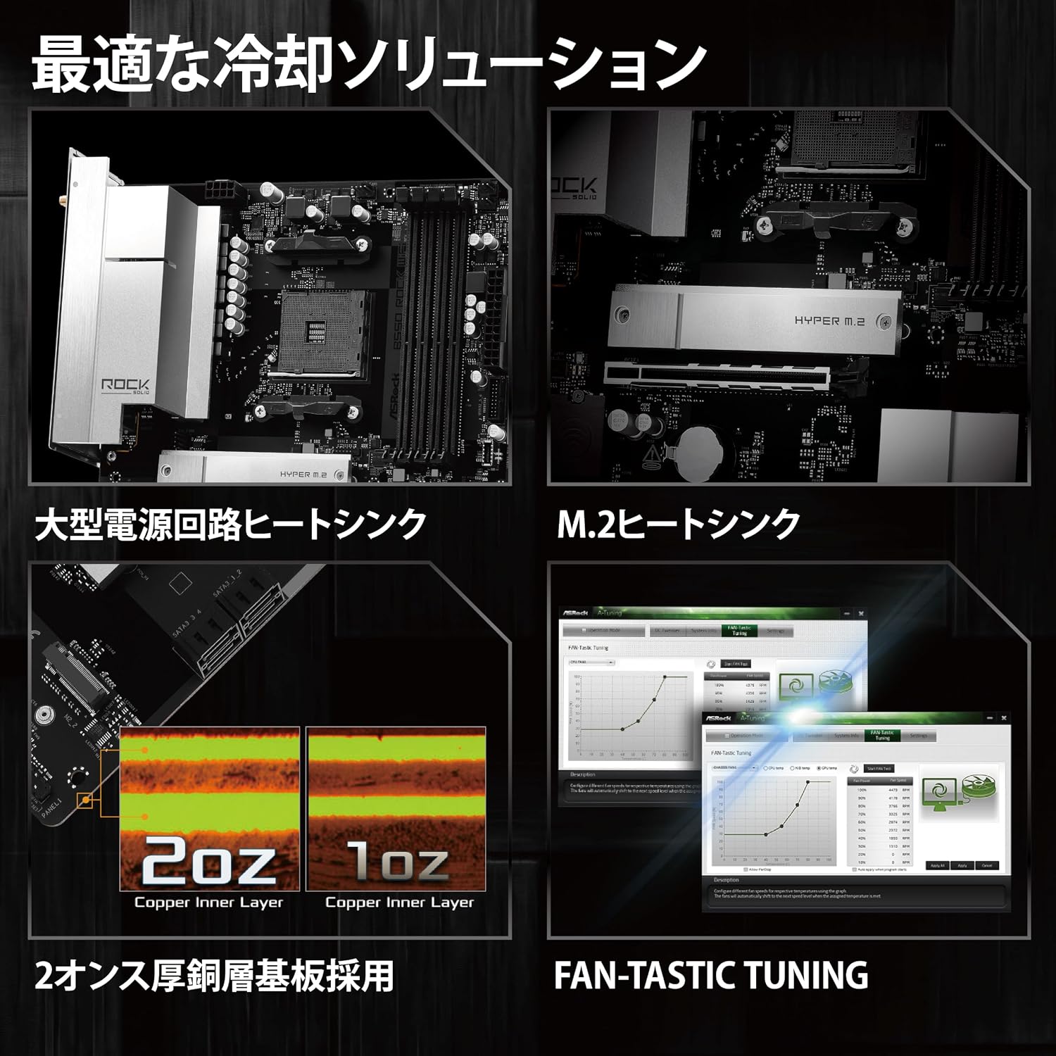 Thumbnail 4 de ASRock B550 Rock WiFi ATXマザーボード DDR4・Wi-Fi 6E・PCIe 4.0対応