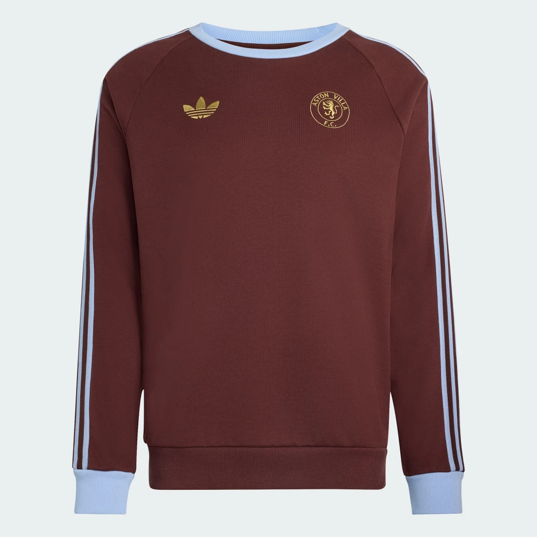 Detalle 2 de Sudadera de cuello redondo Aston Villa FC Originals de Adidas – Marrón