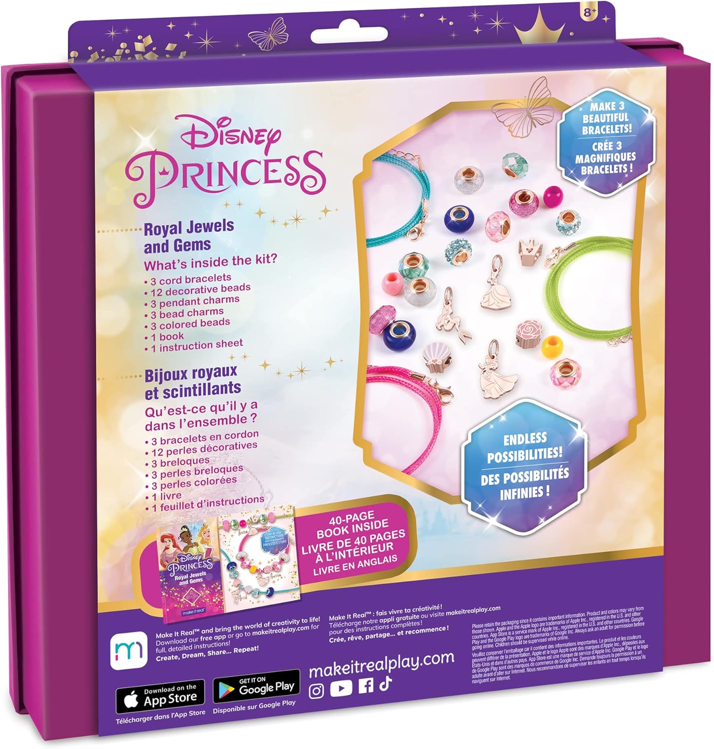 Thumbnail 1 de Make It Real Kit braccialetto fai da te Principesse Disney – Ariel, Aurora e Tiana