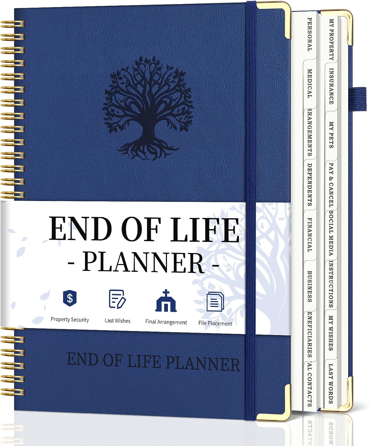 Detalle de Blugool BlDN05 End-of-Life Planner, B5 Spiral Organizer with 16 Tabs
