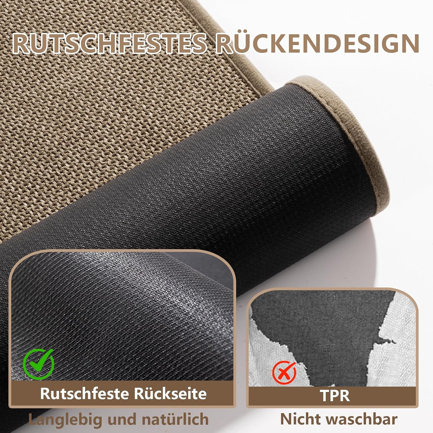 Thumbnail 3 de chakme Badematte 43x81 cm rutschfest Braun