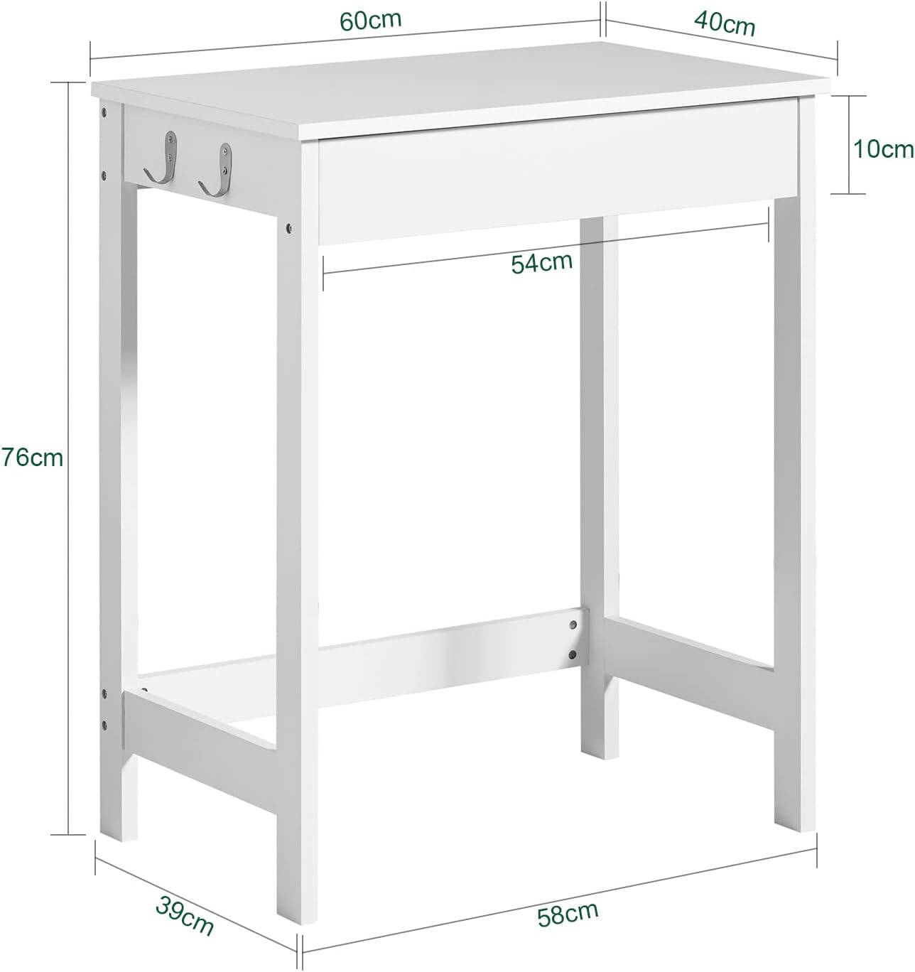 Detalle de SoBuy FWT43-W bureau gaming 60x40x77 cm