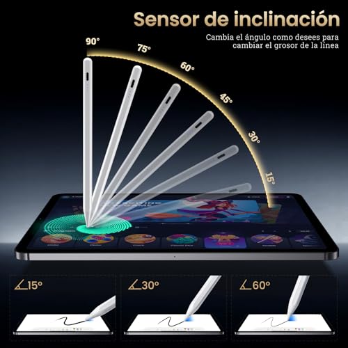 Thumbnail 3 de BAZO Lápiz para iPad (2018-2026): carga rápida, detección de inclinación y rechazo de palma