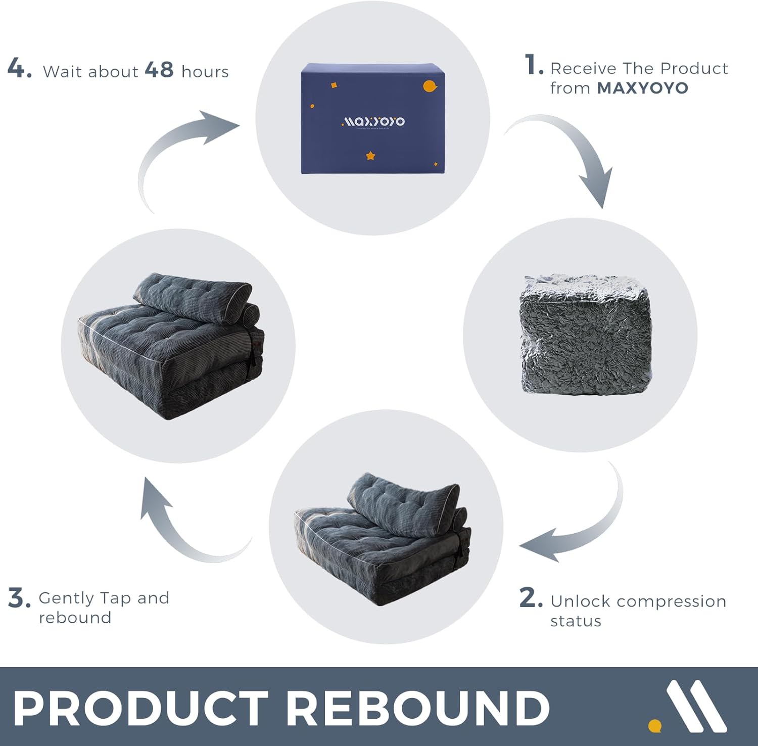 Thumbnail 4 de MAXYOYO Folding Sofa Bed: Convertible Sleeper Chair Double 🛋