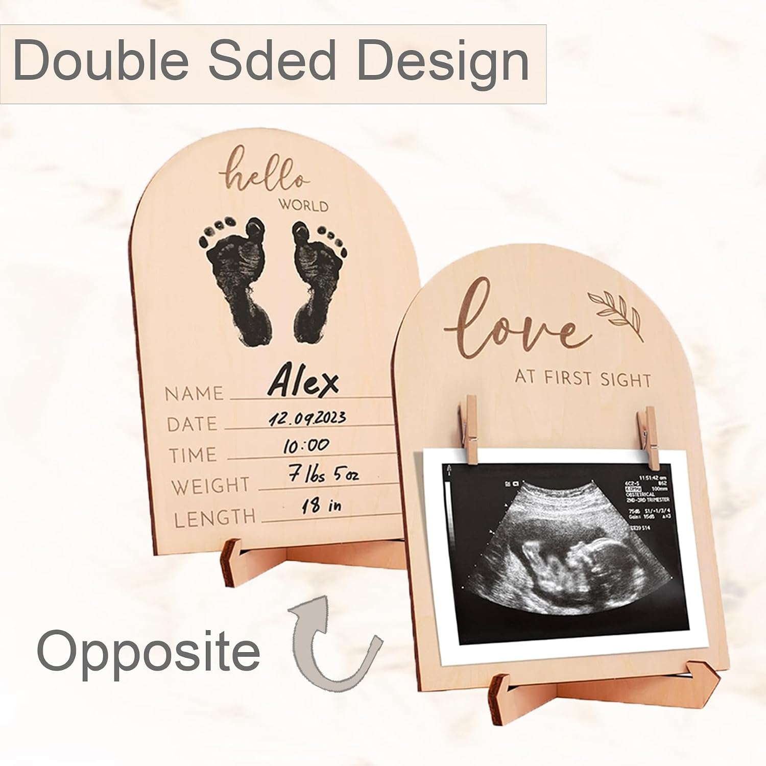Detalle de D-buy Baby Milestone Sign, Hardwood