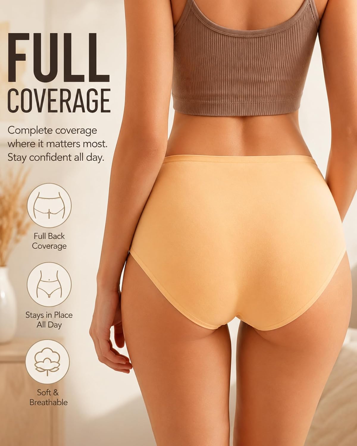 Thumbnail 2 de UNDER THE SEA Cotton High-Waisted Full-Coverage Briefs for Women (5-Pack) in Plus Sizes