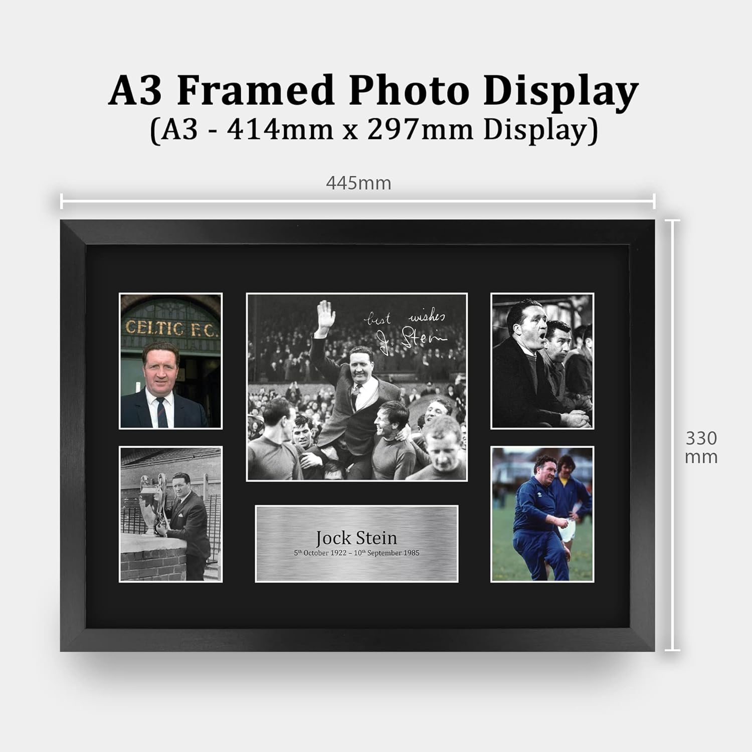 Thumbnail 1 de HWC Trading FR A3 Jock Stein Celtic framed signed autograph photograph display (A3)