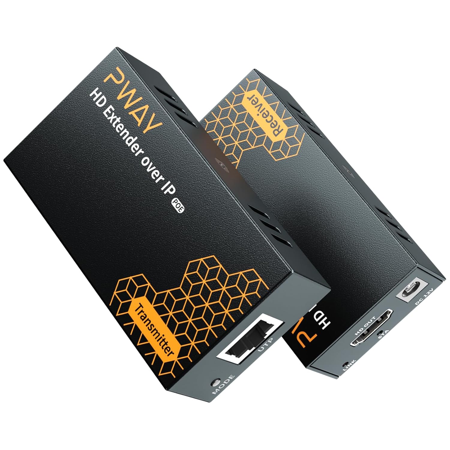 Detalle de PWAY 400ft HDMI Extender Over Ethernet (PW-DT273P) — 1080p HDMI Over Cat5e/6 with POE and One-to-Many via Switch