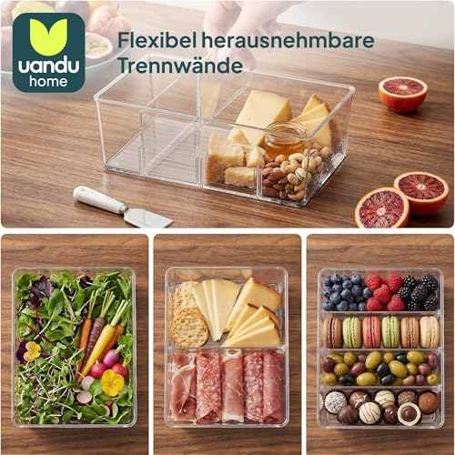 Thumbnail 6 de uandu Kühlschrank Organizer 4er Set mit 4 Fächern – flexibel, transparent und BPA-frei