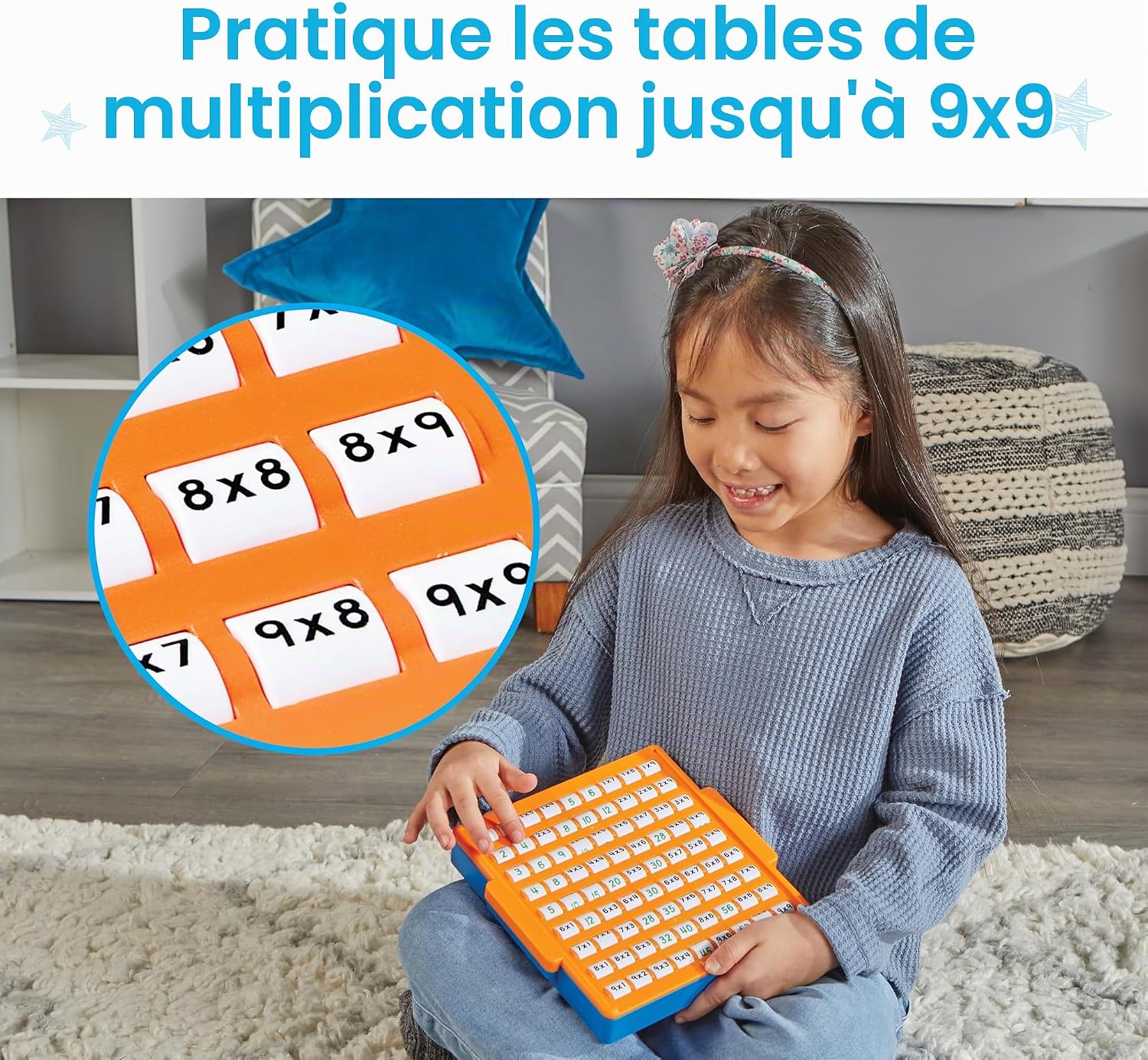 Detalle de Learning Resources Multiplication Practice Board 9 x 9 – oefenbord met draaiknop
