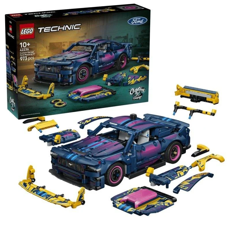 Detalle de LEGO Technic Taller de Tuning Coche Ford Mustang GT 42236 (973 piezas)
