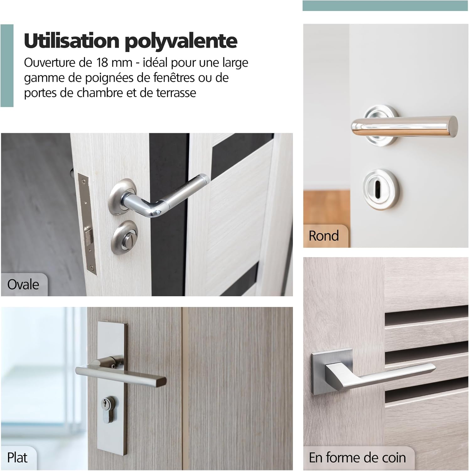 Thumbnail 5 de virea lot de 12 butées de poignée de porte transparentes (butoirs) pour protéger murs et meubles