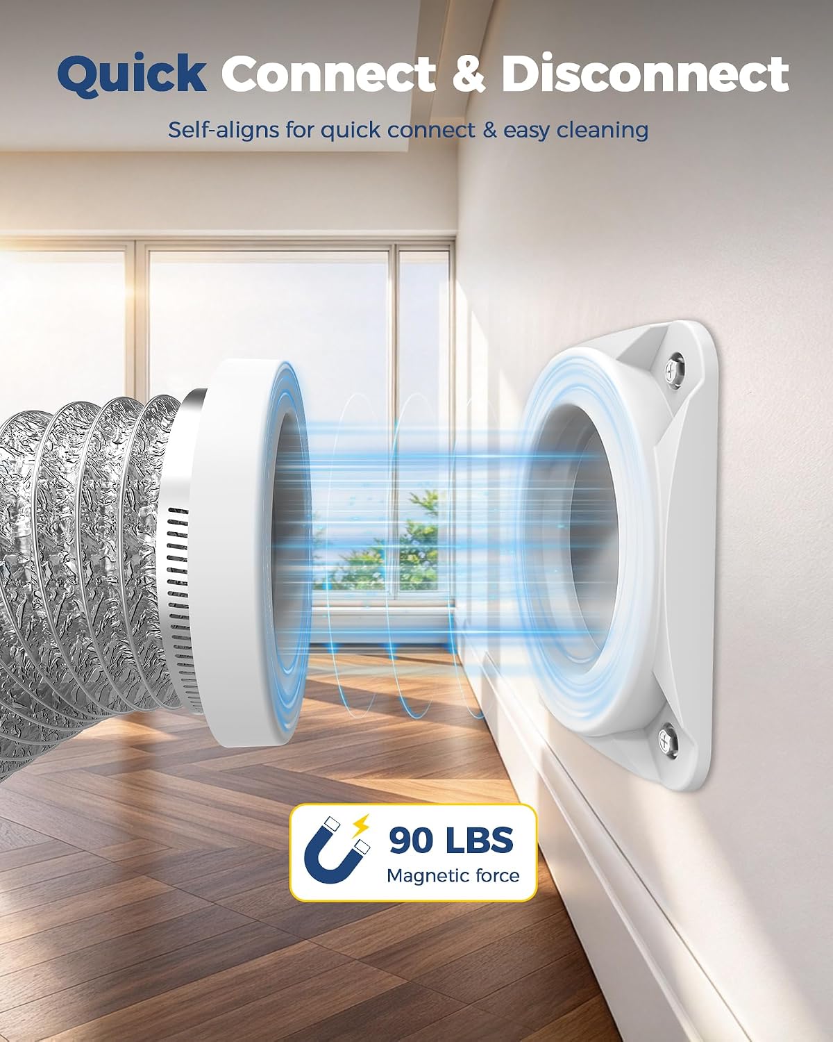 Detalle de ALORAIR DV180 Magnetic Dryer Vent Connector Kit with 4-Inch Hose