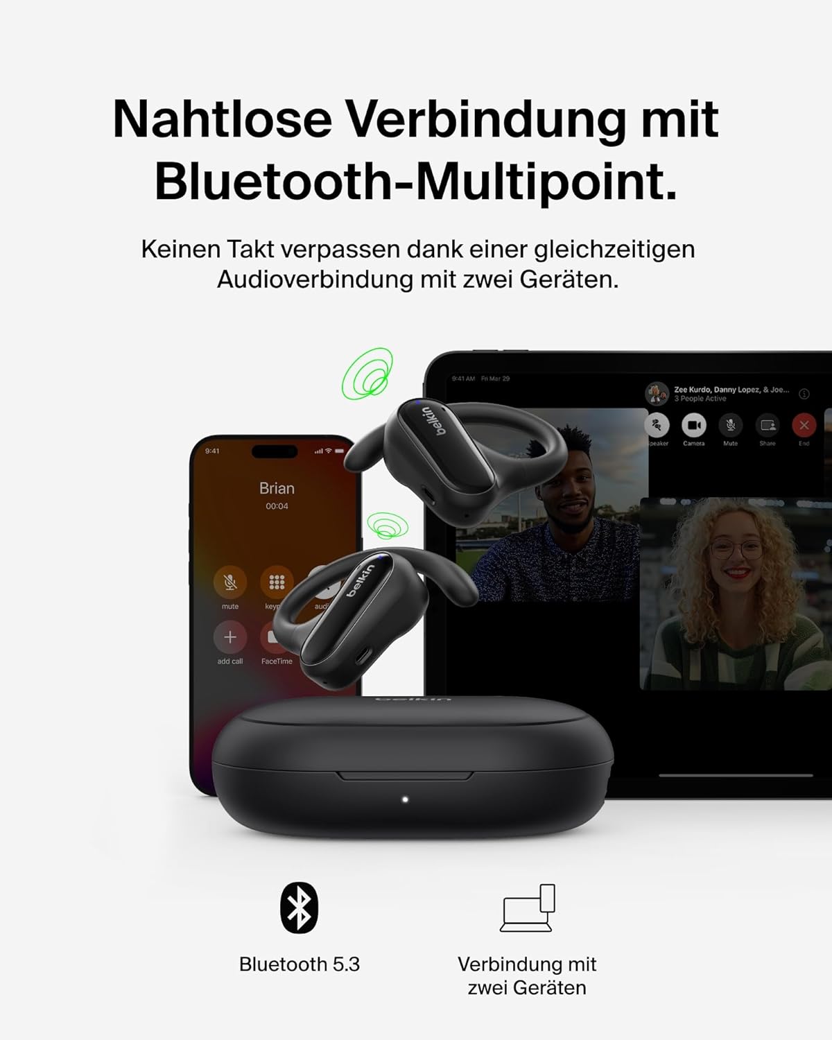 Thumbnail 4 de Belkin SoundForm ClearFit Open-Ear Kopfhörer IPX5