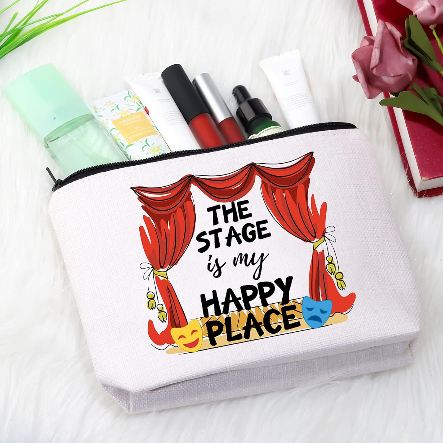 Detalle 2 de Performer Gift Broadway "The Stage Is My Happy Place" cosmetic bag 🎭