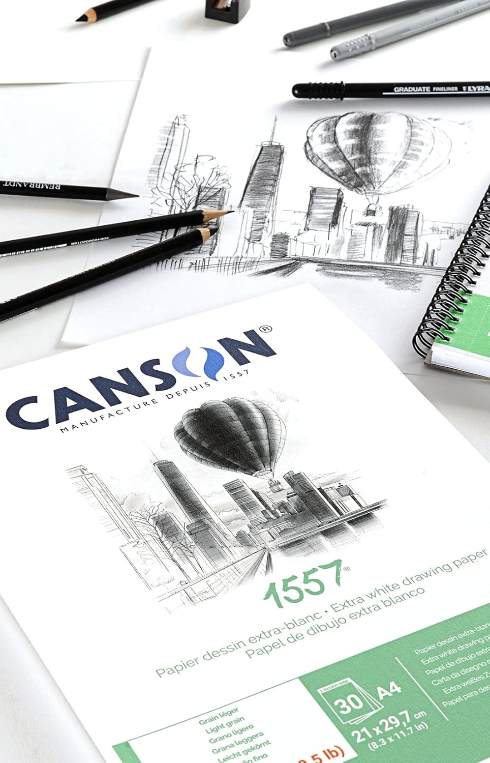 Thumbnail 2 de Canson 1557 — Bloc de papier dessin blanc A3, 30 feuilles, 180 g/m²