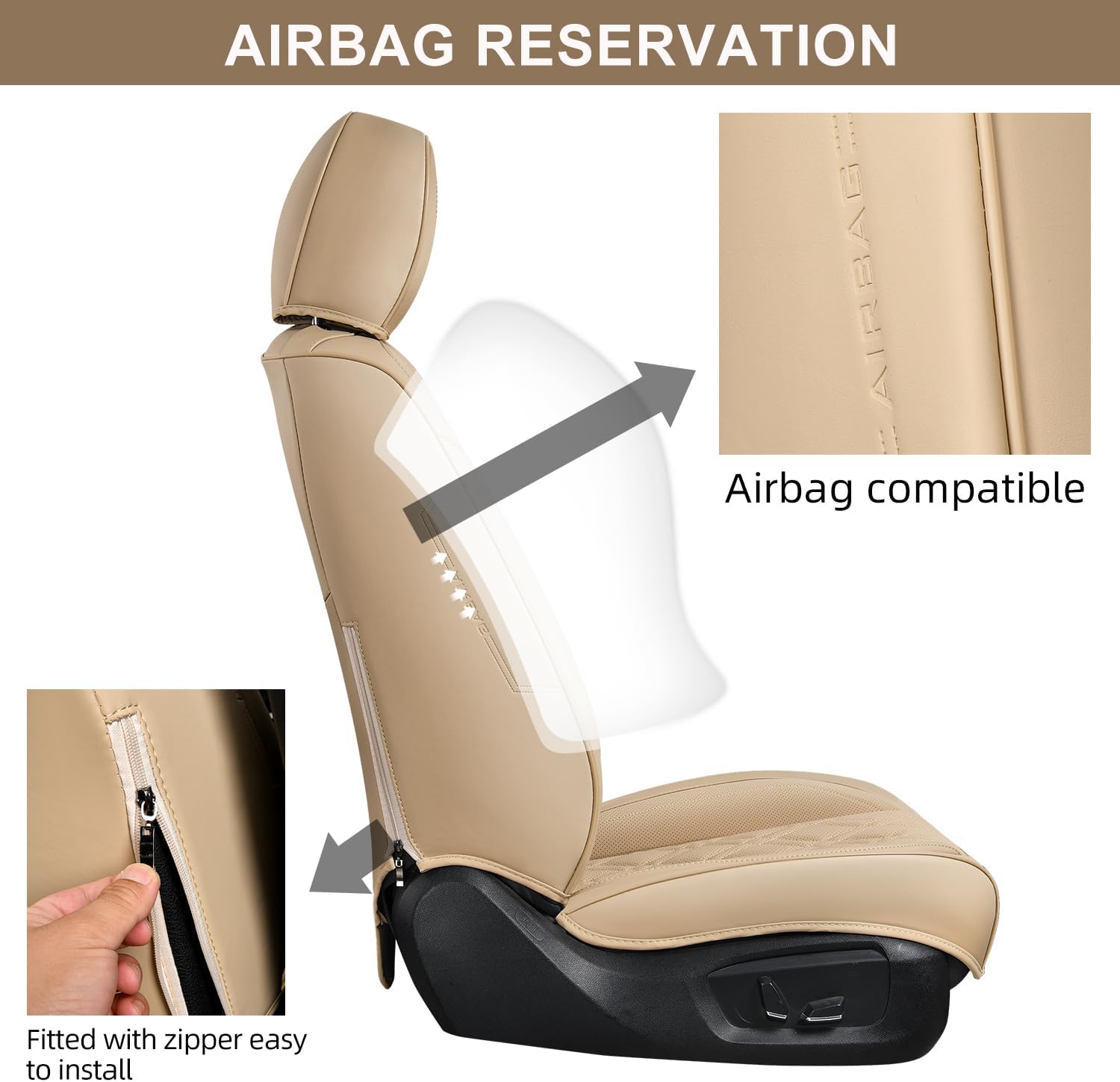 Thumbnail 6 de TINRAIYANG Car Seat Covers Full Set 3-Piece
