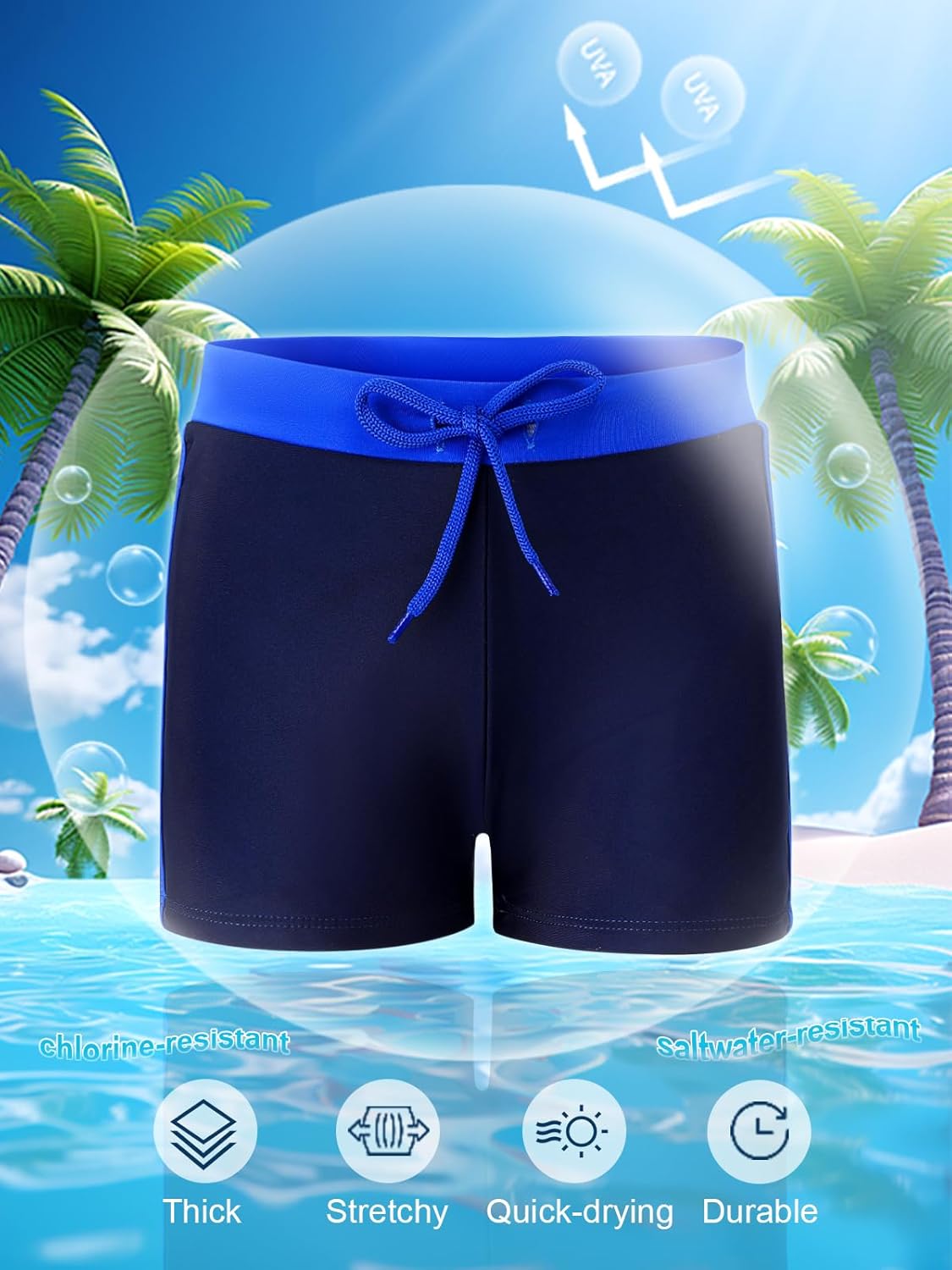 Thumbnail 2 de Short de bain enfant Aiseyi pour garçon à taille élastique doublée