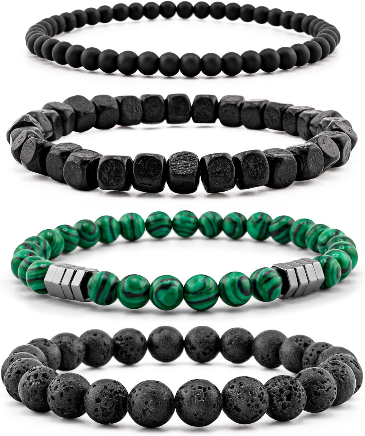 Thumbnail 3 de Lameybrt Herren Armband Set Multi – Tiger Eye / Matte Agat / Lava Rock