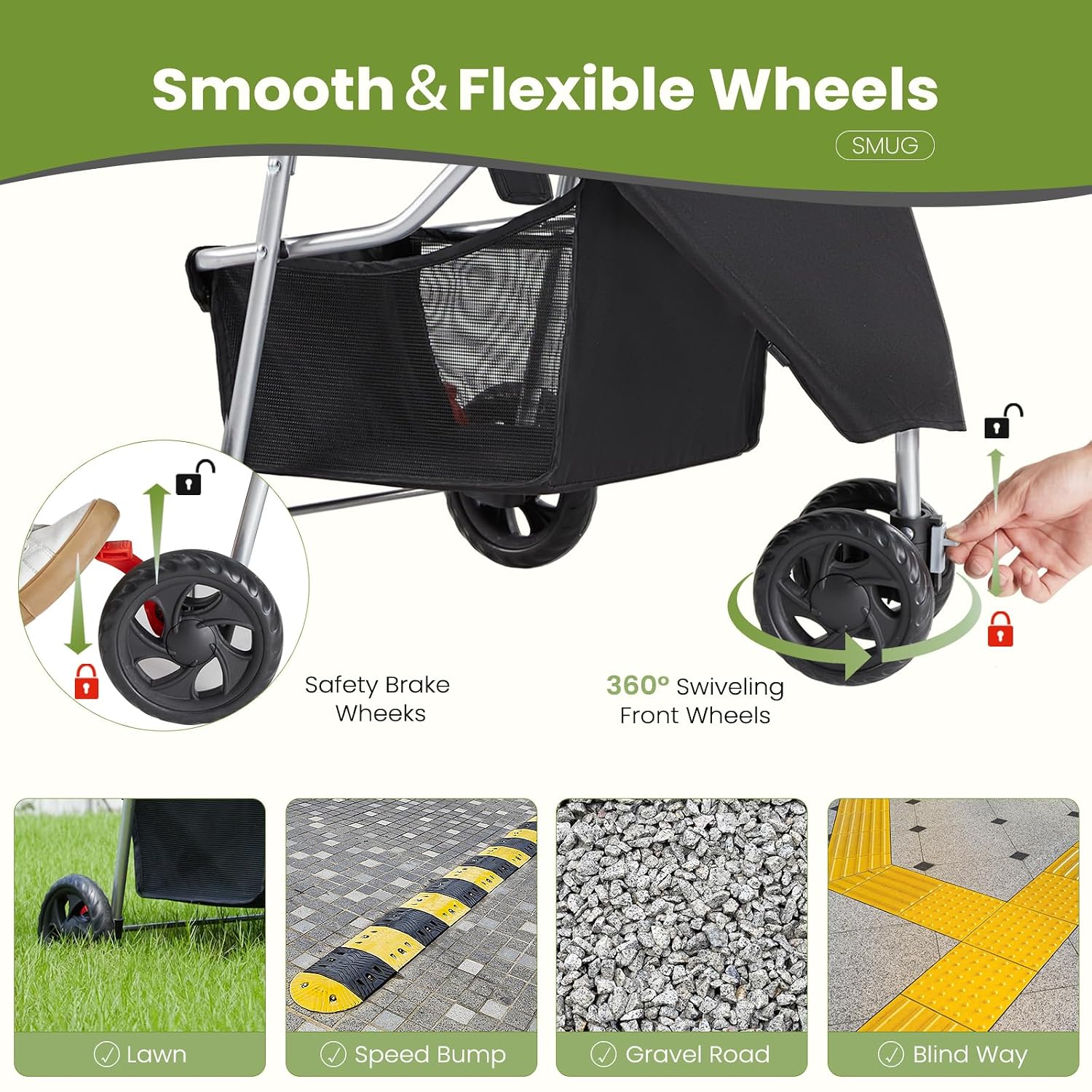 Thumbnail 4 de KMFurnila 3-Wheel Pet Stroller
