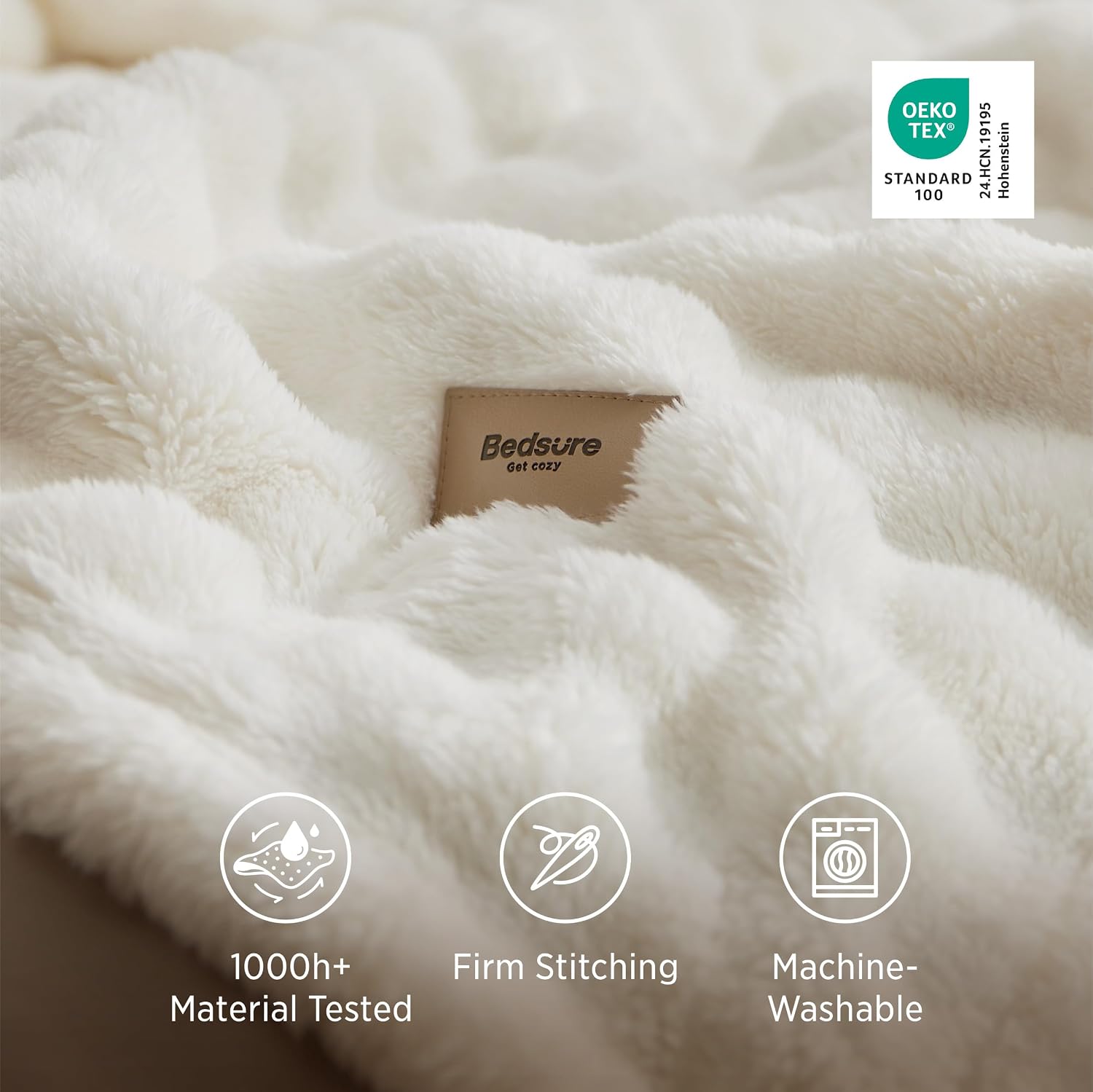 Detalle 1 de Bedsure CloudBubble Queen Throw Blanket, 90 x 90 in, Lightweight 3D Texture