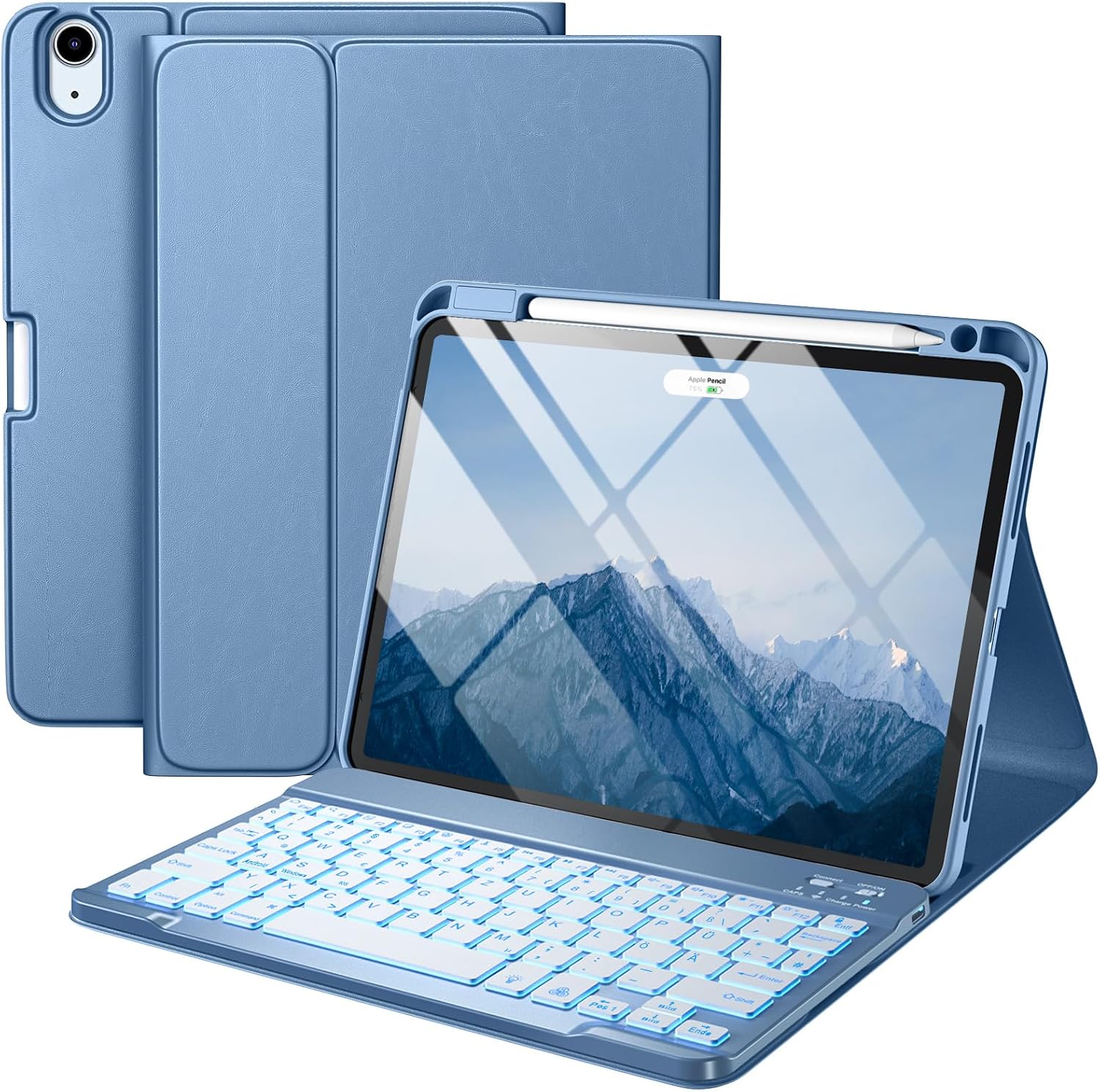 Detalle de Vobafe Hülle mit Tastatur iPad Air 11 Zoll Blau