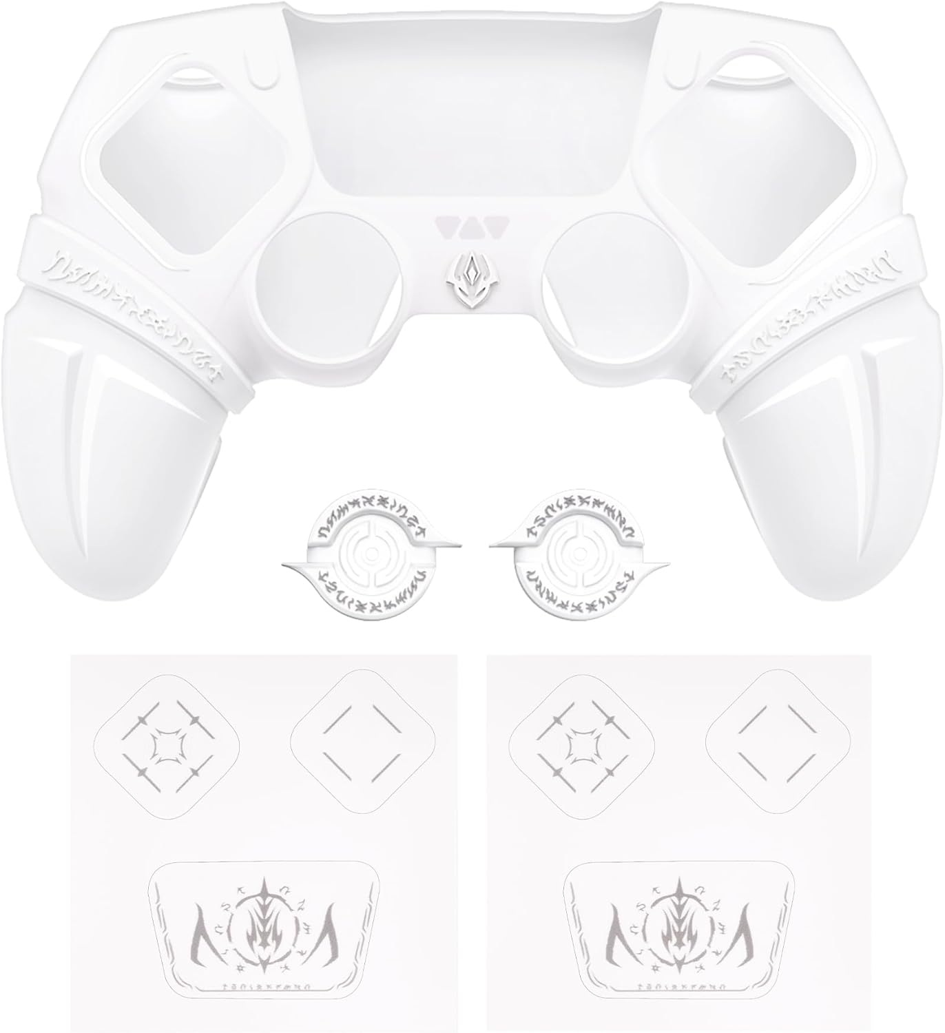 Thumbnail 1 de PlayVital Runes Edition Silicone Cover Skin for PS5 Controller with Thumb Grips & Touchpad Skin – White