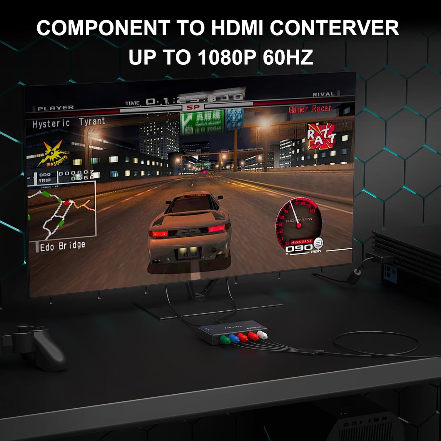 Thumbnail 1 de Portta Component to HDMI Converter (YPbPr/RGB + R/L Audio to HDMI v1.3) for 1080P 60Hz