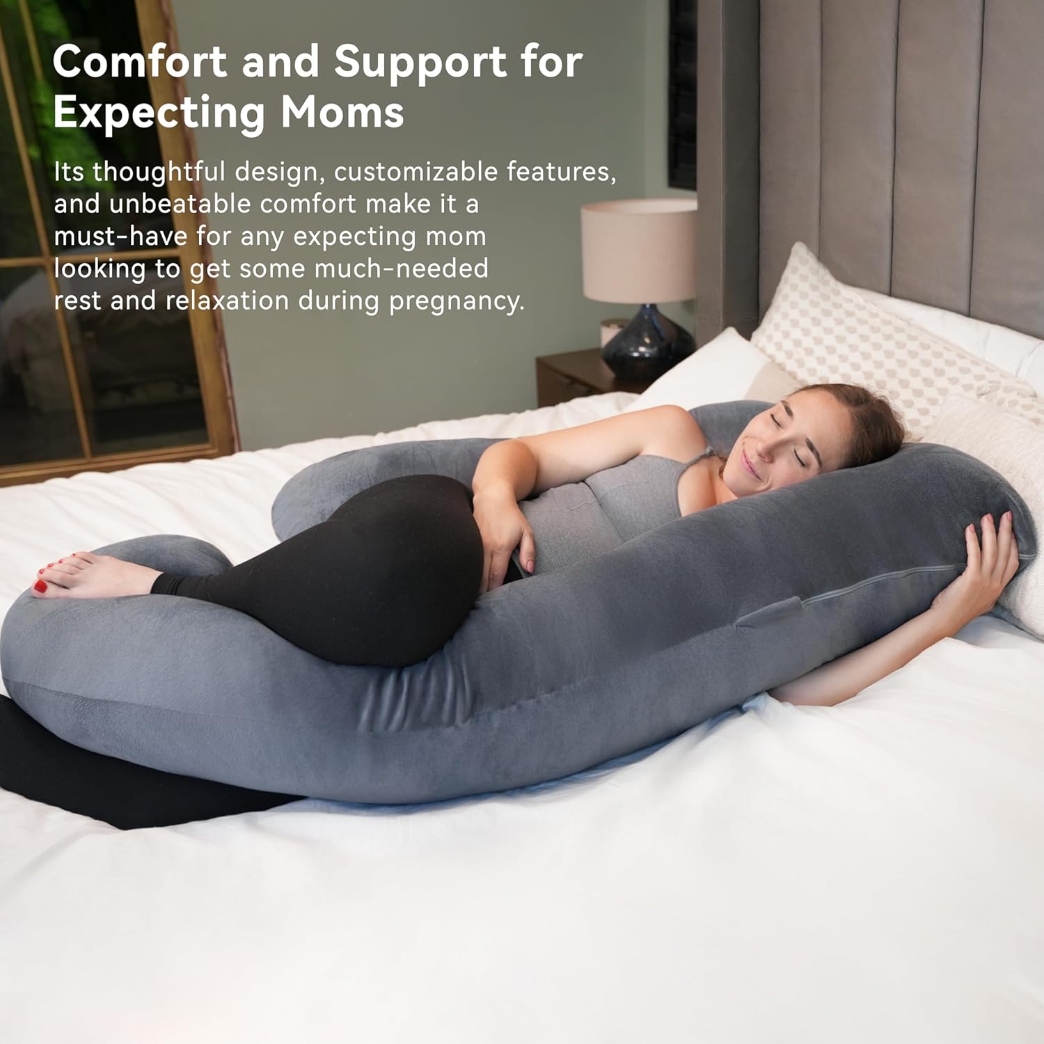 Thumbnail 4 de PinkFroggie Pregnancy Pillow U‑Shape, Full‑Body Support