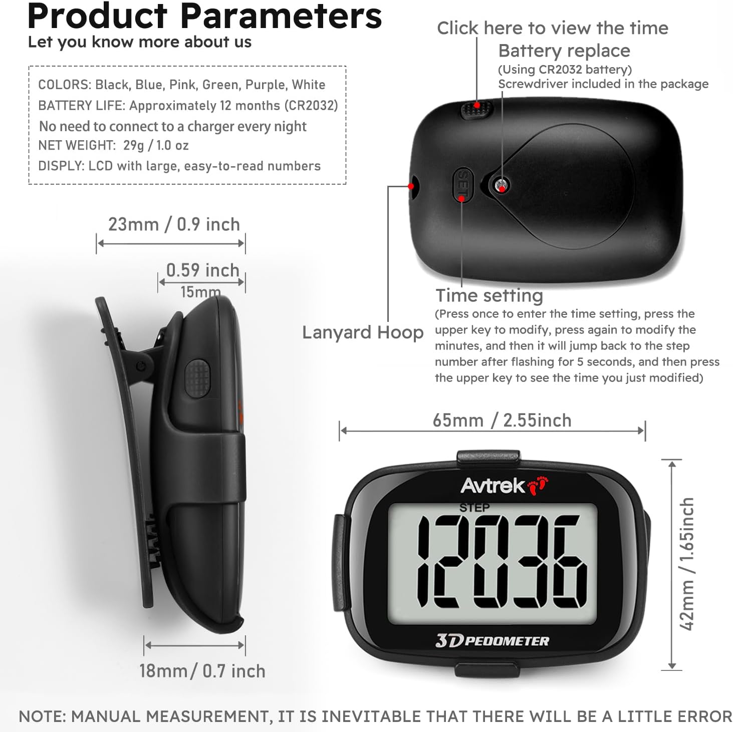 Thumbnail 6 de Step counter AVTrek 3D pedometer