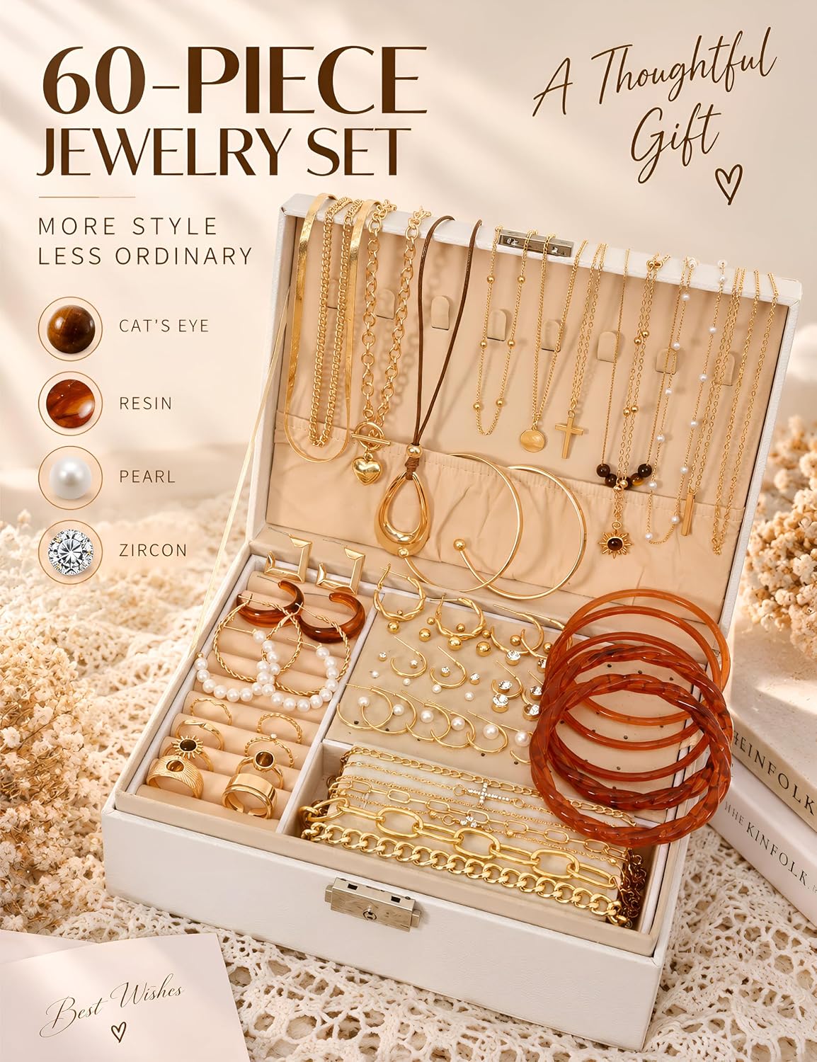 Detalle de FAXHION Western Jewelry Set, 73-Piece