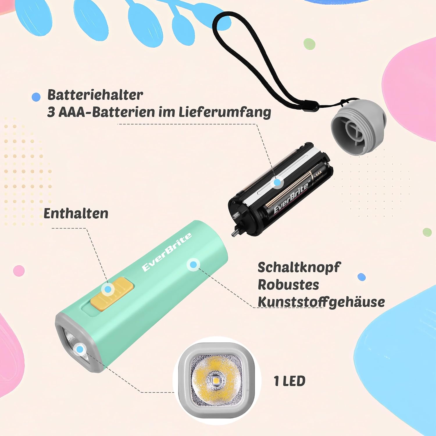 Detalle 2 de EverBrite LED Taschenlampe 30 Lumen