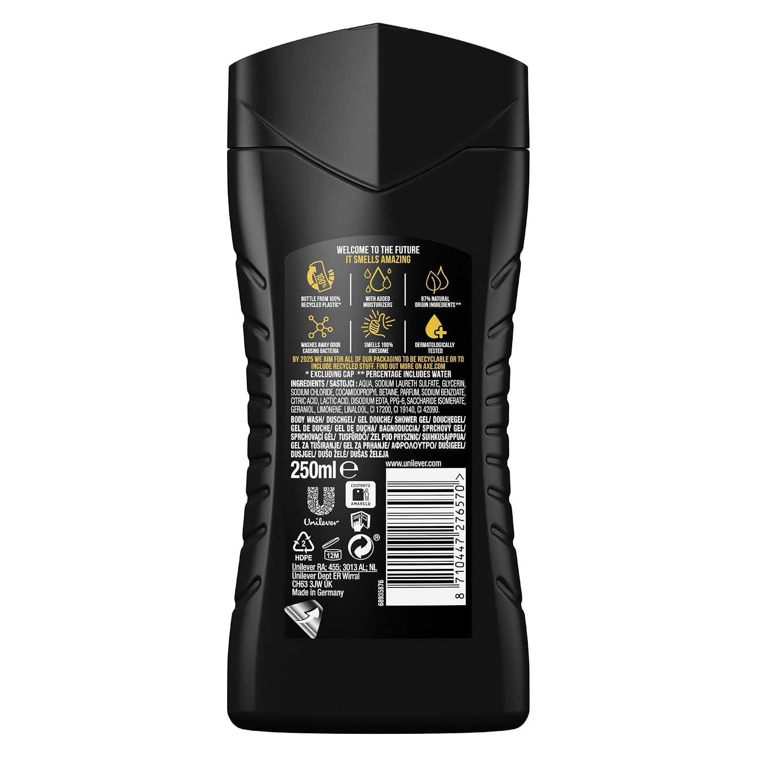 Detalle 2 de AXE 3-in-1 Duschgel & Shampoo Dark Temptation – 6x250 ml