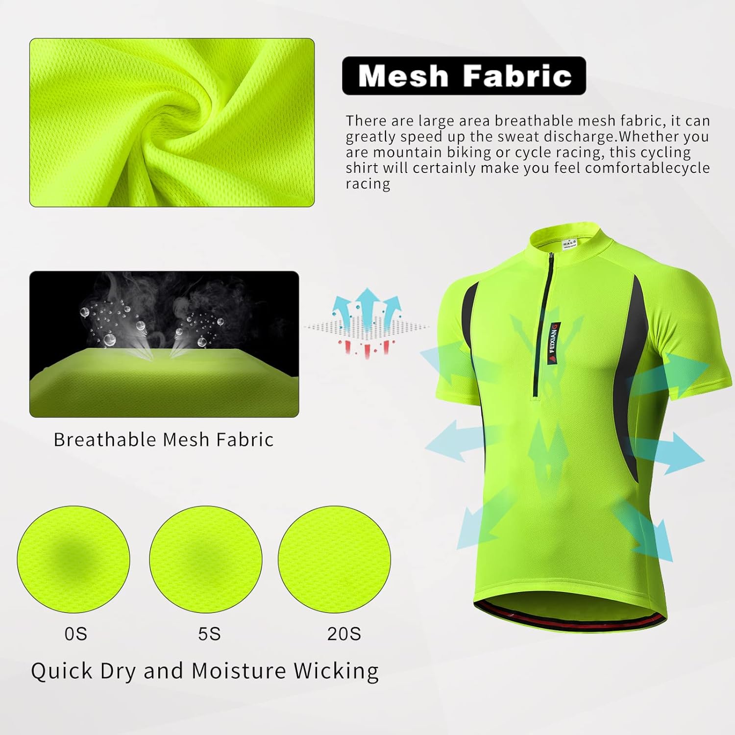 Thumbnail 3 de MEETWEE Magliette Ciclismo Uomo - Maglia a Zip e Tasche sul Retro, traspirante