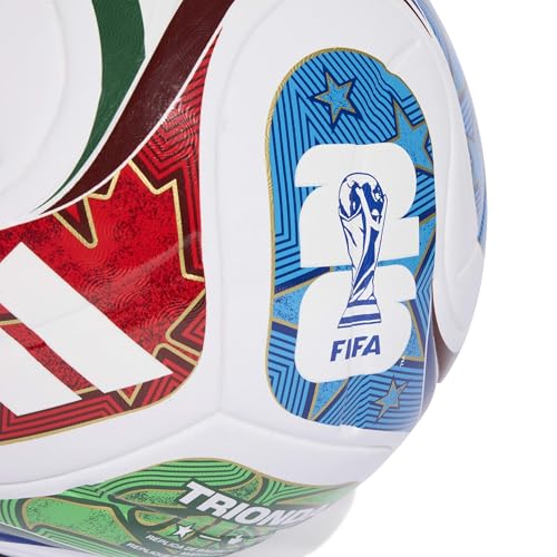 Detalle 2 de adidas Unisex FIFA World Cup 26 Trionda League Ball – Weiß/Team Royal Blue/Solar Blue/Power Red, Größe 5