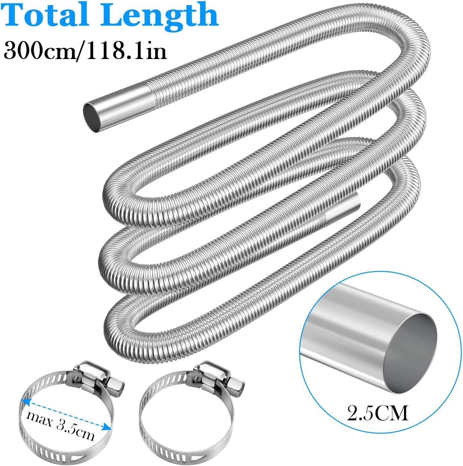 Thumbnail 1 de URAQT Tuyau d'échappement 300 cm pour chauffage
