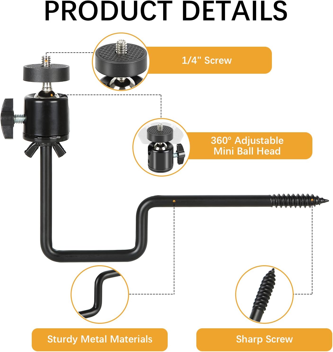 Thumbnail 2 de Acuxiaza Trail Camera Tree Mount — 4 Pack, 360° Adjustable, 1/4"-20 Screws