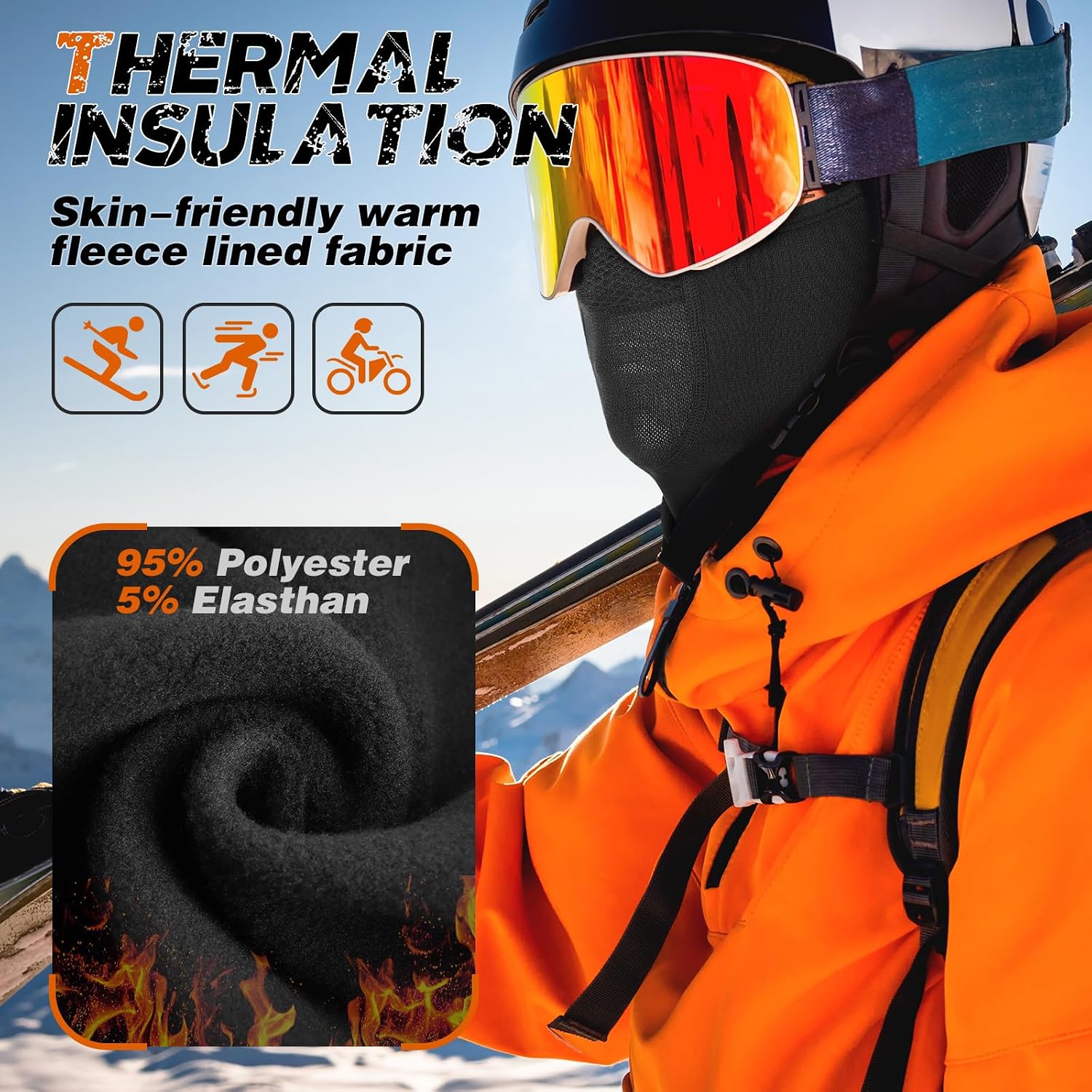 Detalle 2 de YANIKY Sturmhaube Balaclava für Wintersport 🧣
