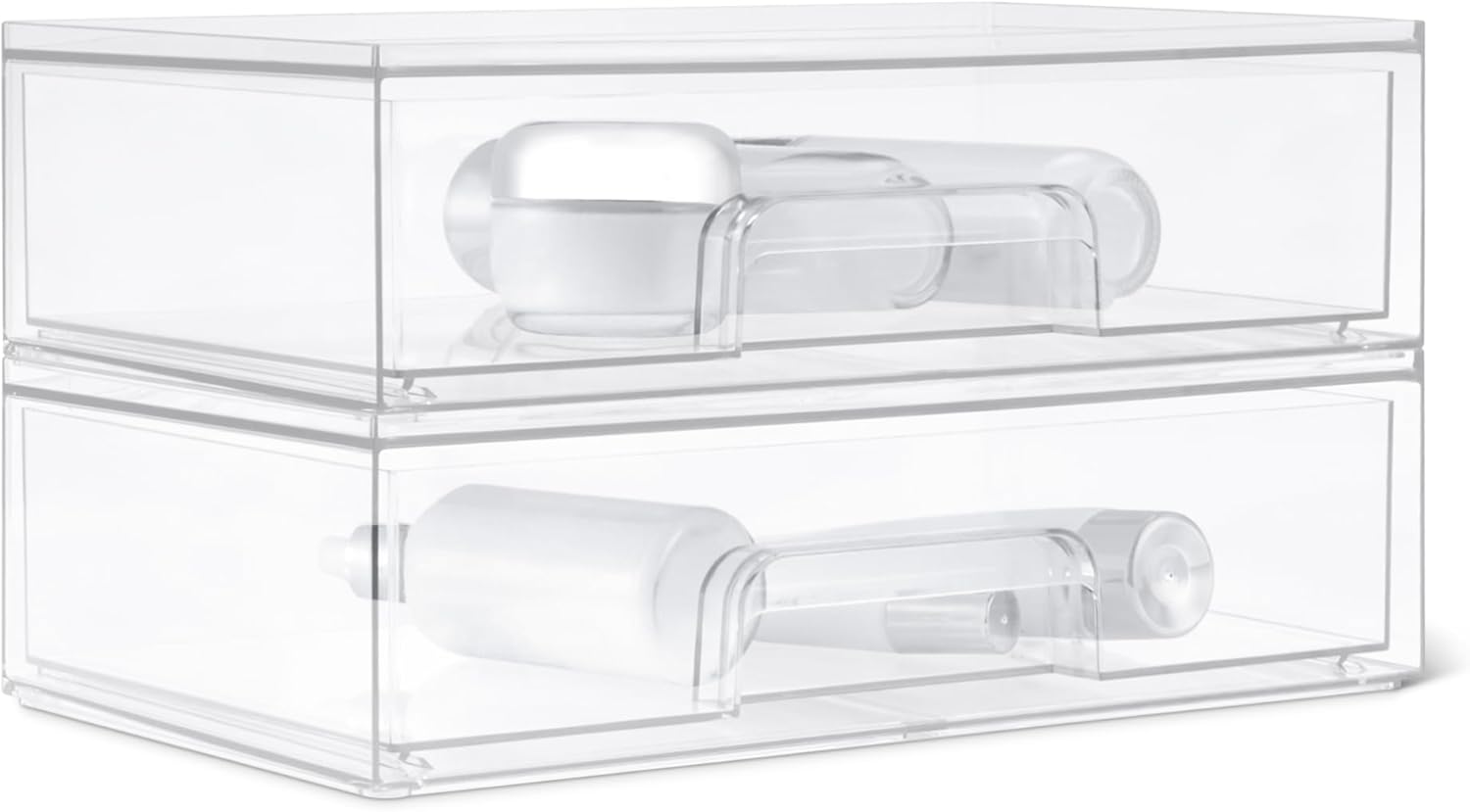 Thumbnail 6 de Amazon Basics stapelbare Aufbewahrungsschubladen aus Kunststoff (transparent) – 4er-Set, Maße 15,3 × 18,8 × 19,6 cm