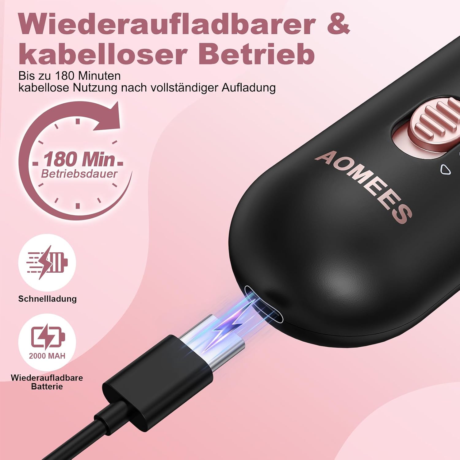 Thumbnail 6 de AOMEES Elektrische Nagelfräser Set 9 Aufsätze