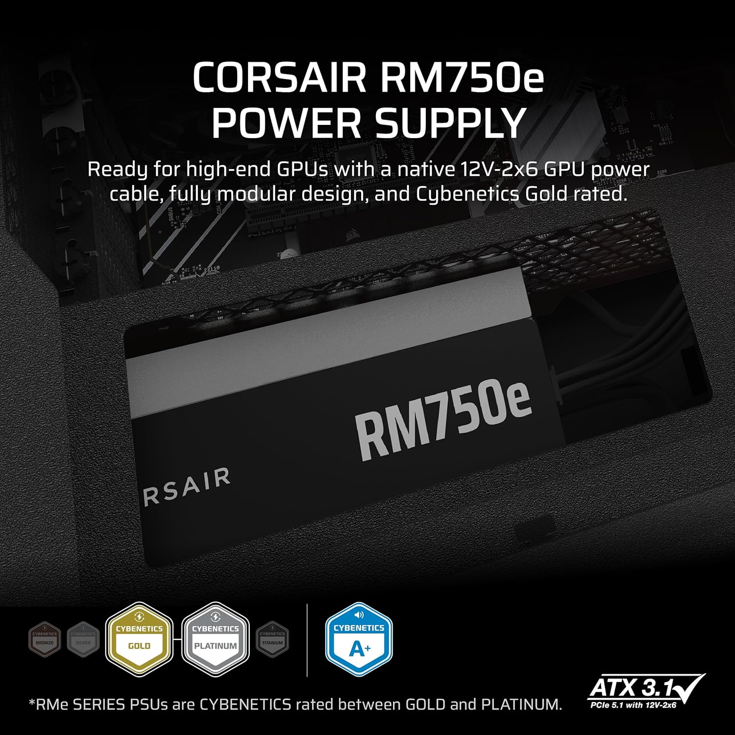 Thumbnail 1 de CORSAIR RM750e 750W ATX power supply 🔌